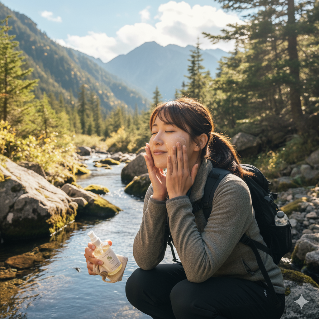 アウトドア、登山でのメイク落とし、クレンジング、洗顔はどうする?オイル洗顔を勧めるこれだけの理由